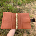 Full Grain Leather Binder A6 6-Ring Refillable Planner in Coffee and Brown Travelers Journal Sketchbook with Customizable Engraving