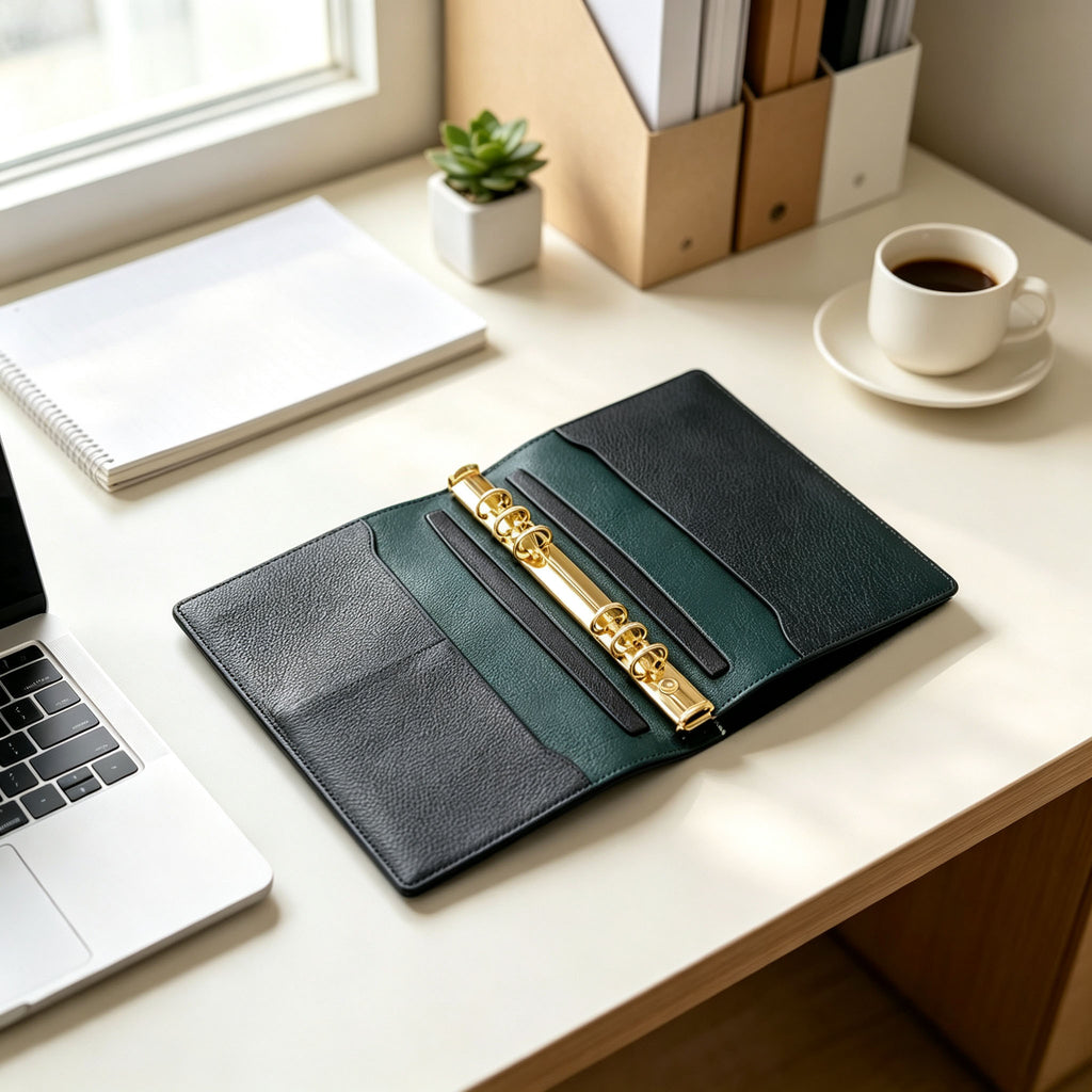 Organiseur A5 en cuir pleine fleur/unité centrale, classeur rechargeable à 6 anneaux, carnet de voyage, carnet de croquis à 20 anneaux avec gravure personnalisée