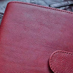 Full Grain Leather Binder A6 6-Ring Refillable Planner in Red and Coffee Travelers Journal Sketchbook with Customizable Engraving Journal
