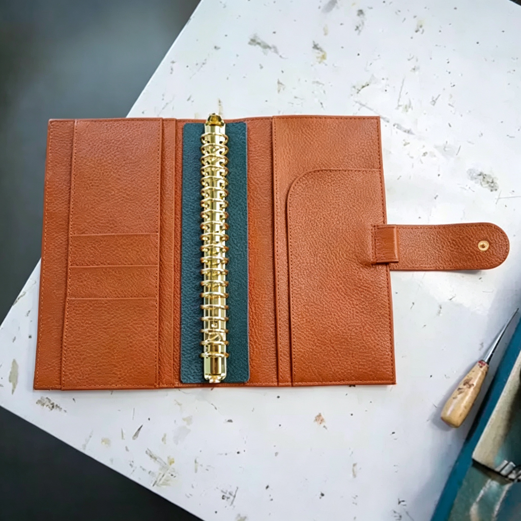 Organizer A5 aus Vollnarbenleder/PU, nachfüllbarer 6-Ring-Kalender, Reisetagebuch, Skizzenbuch mit 20 Ringen und individueller Gravur