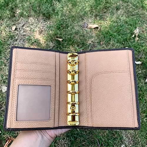 Full Grain Leather A7 Planner 6-Ring Refillable Binder Travelers Journal Sketchbook with Custom Engraving