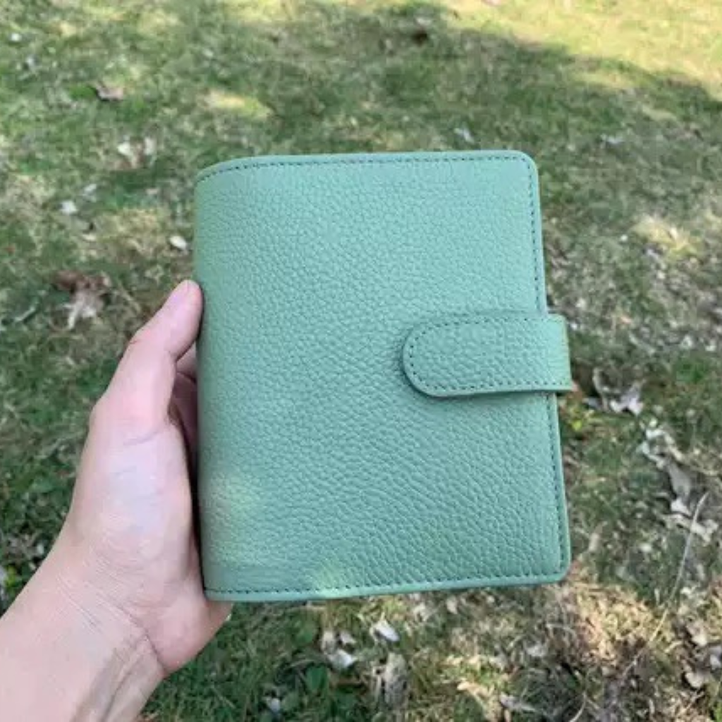 Full Grain Leather A7 Planner 6-Ring Refillable Binder Travelers Journal Sketchbook with Custom Engraving