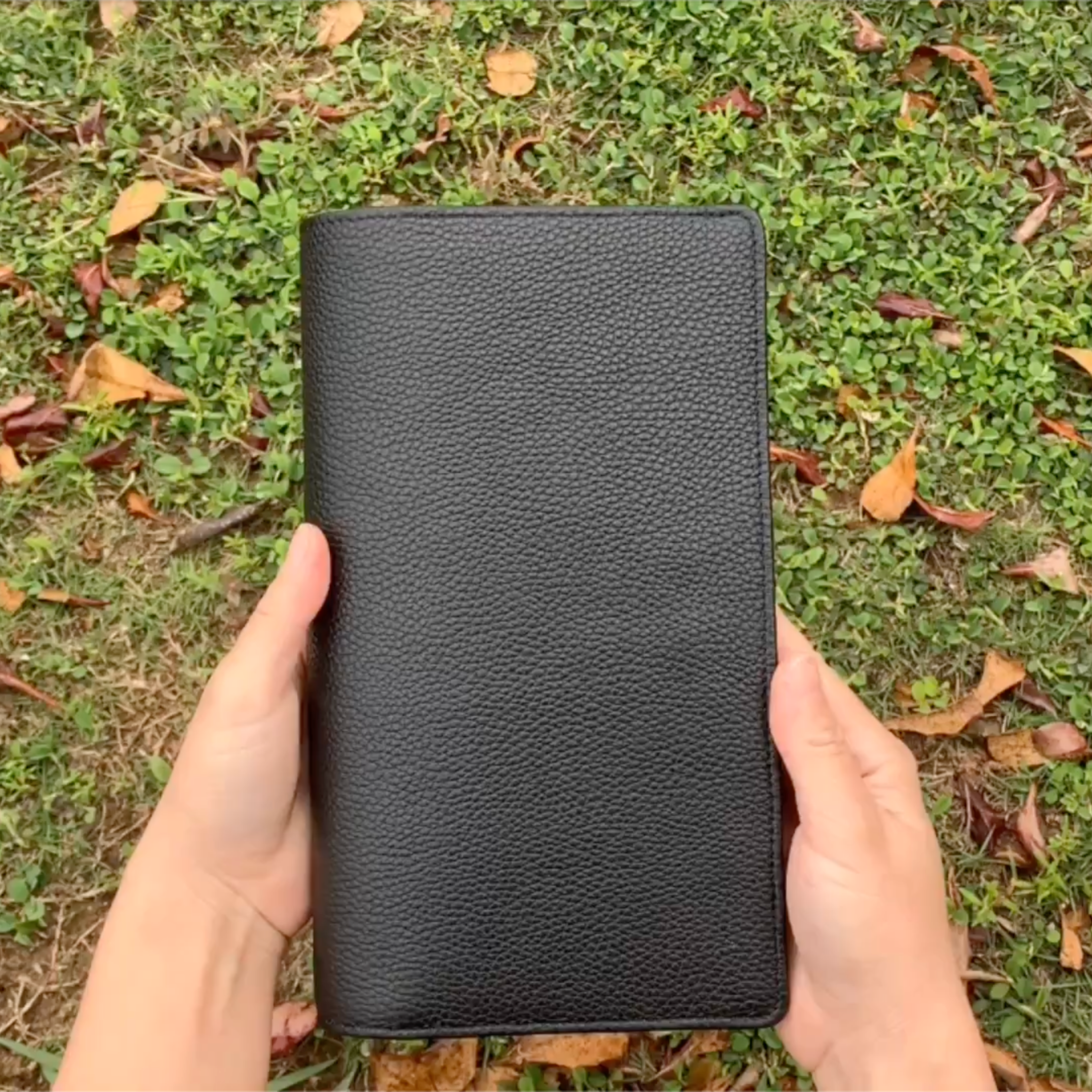 Organizer A5 aus Vollnarbenleder/PU, nachfüllbarer 6-Ring-Kalender, Reisetagebuch, Skizzenbuch mit 20 Ringen und individueller Gravur