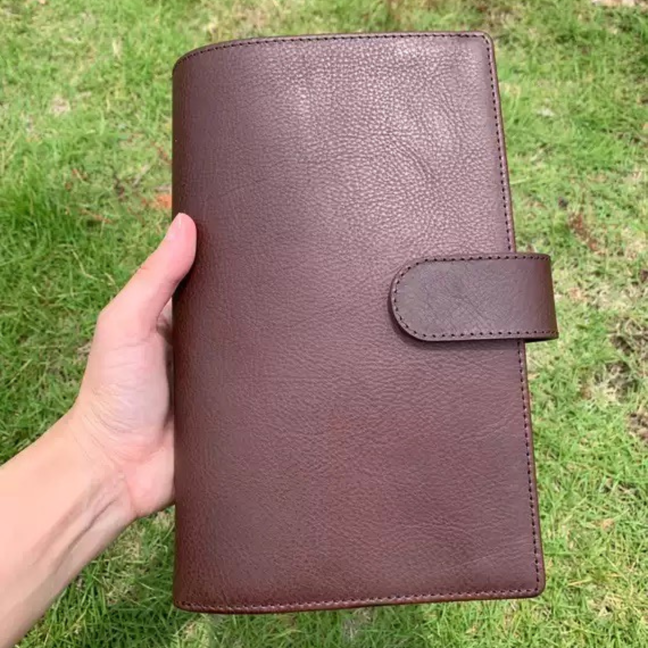 Notizbuch aus Vollnarbenleder A5s/puo mit 6 Ringen, nachfüllbarer Organizer, Reisetagebuch, Skizzenbuch mit individueller Gravur