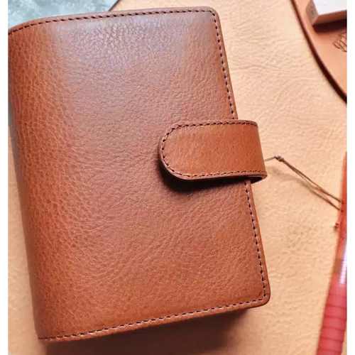 Full Grain Leather A7 Planner 6 Ring Refillable Binder Travelers Journal Sketchbook with Custom Engraving