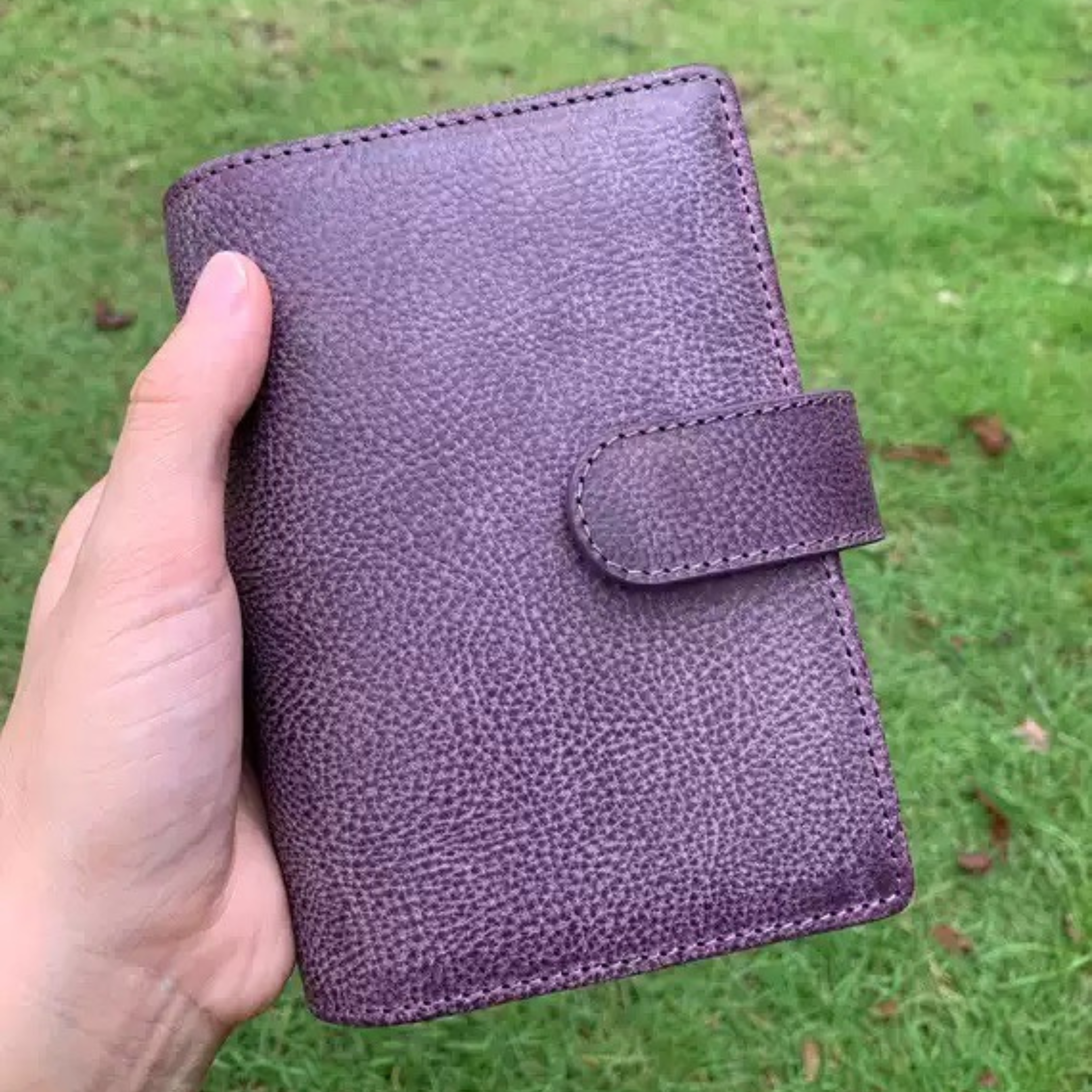 Reliure en cuir pleine fleur A7, mini agenda rechargeable 6 anneaux, carnet de voyage, carnet de croquis avec gravure personnalisée