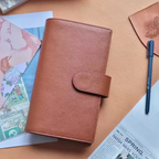 Organizer A5 aus Vollnarbenleder/PU, nachfüllbarer 6-Ring-Kalender, Reisetagebuch, Skizzenbuch mit 20 Ringen und individueller Gravur