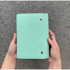 Full Grain Leather Trifold Planner A6 Personal 6Ring Refillable Binder Travelers Journal Sketchbook with Custom Engraving