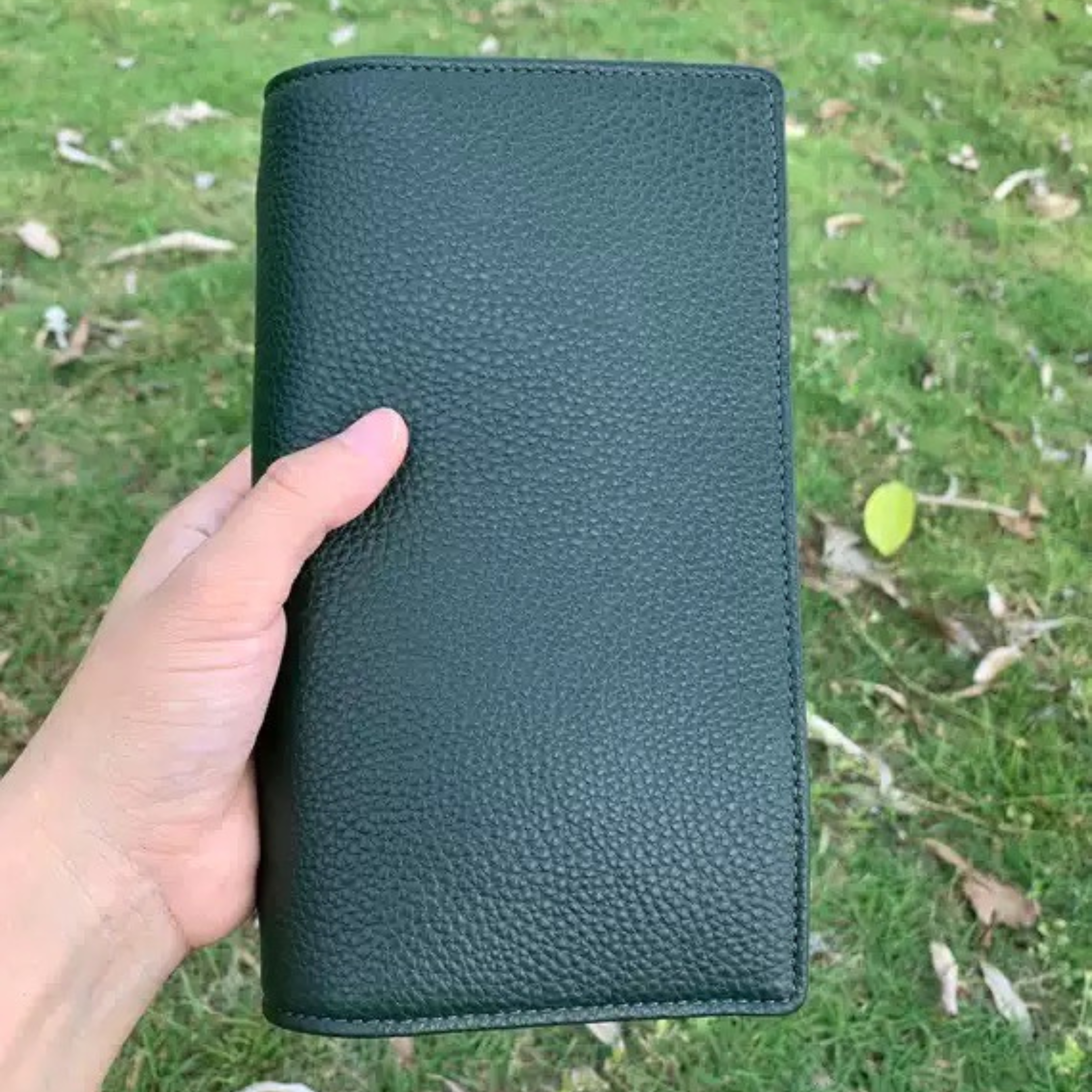 Terminkalender A6 aus vollnarbigem Leder, personalisiert, 6-Ringbuch, nachfüllbar, Reisetagebuch, Skizzenbuch mit individueller Gravur
