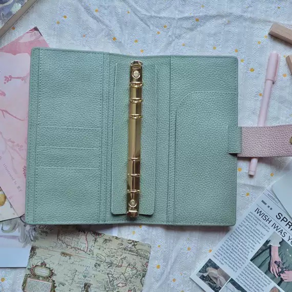 Organiseur en cuir pleine fleur A6 personnel, classeur rechargeable 6 anneaux, carnet de voyage/croquis avec gravure personnalisée