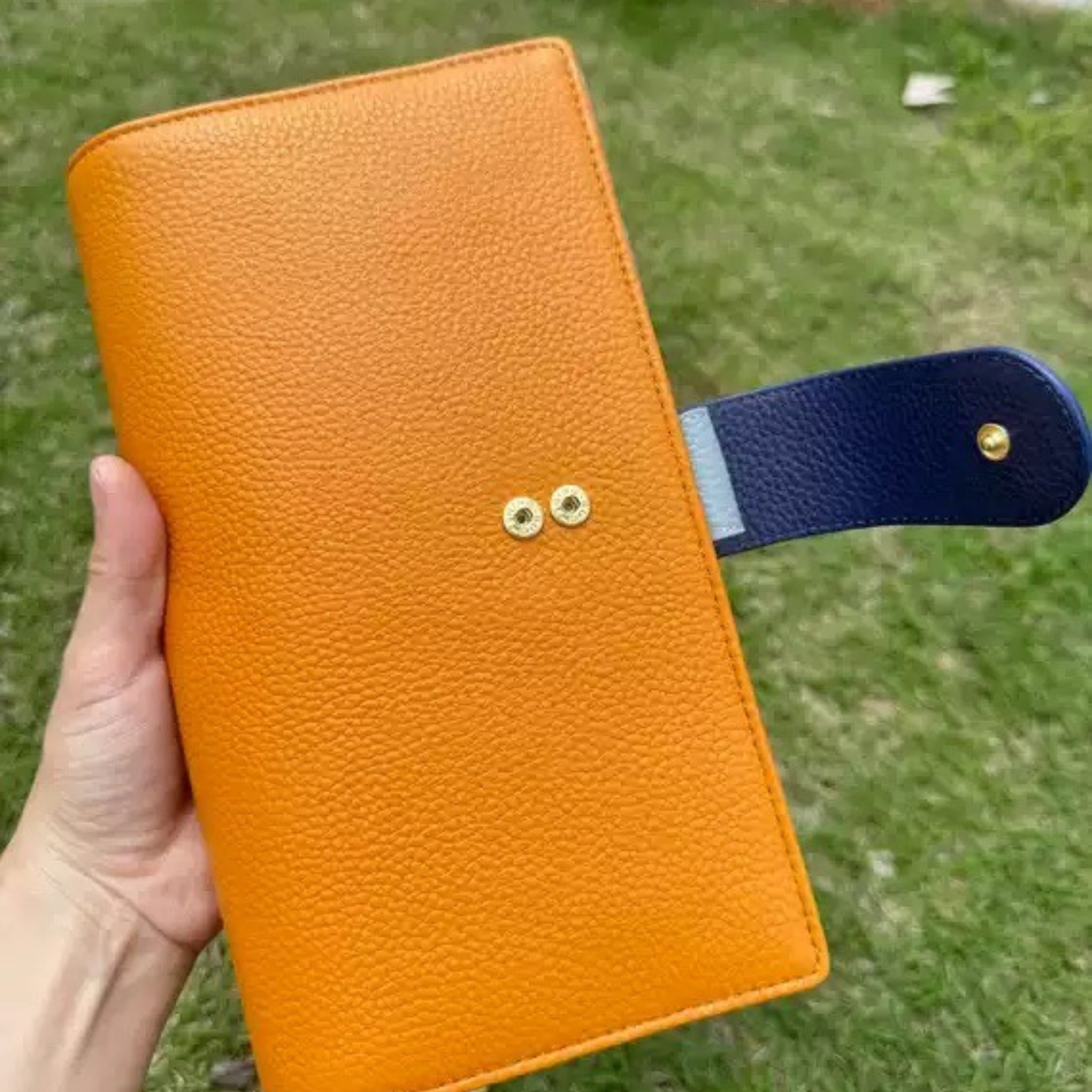 Organizer A5 aus Vollnarbenleder/PU, nachfüllbarer 6-Ring-Kalender, Reisetagebuch, Skizzenbuch mit 20 Ringen und individueller Gravur
