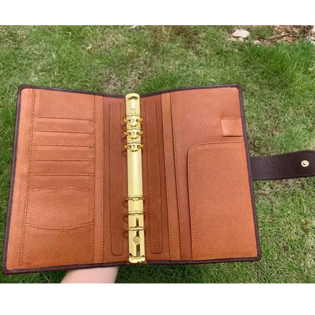Notizbuch aus Vollnarbenleder A5s/puo mit 6 Ringen, nachfüllbarer Organizer, Reisetagebuch, Skizzenbuch mit individueller Gravur