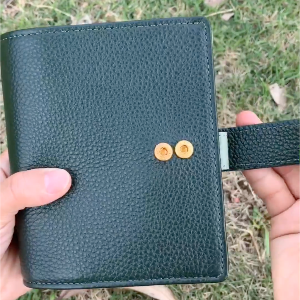 Vollnarbenleder A7 Planer 6-Ring nachfüllbarer Organizer Reisetagebuch Skizzenbuch mit individueller Gravur