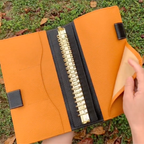 Organizer A5 aus Vollnarbenleder/PU, nachfüllbarer 6-Ring-Kalender, Reisetagebuch, Skizzenbuch mit 20 Ringen und individueller Gravur
