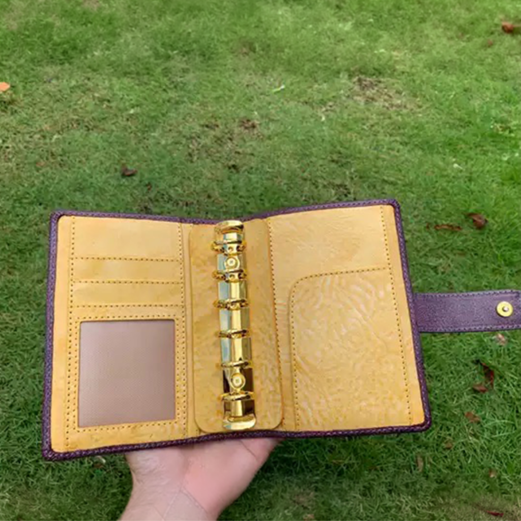 Reliure en cuir pleine fleur A7, mini agenda rechargeable 6 anneaux, carnet de voyage, carnet de croquis avec gravure personnalisée