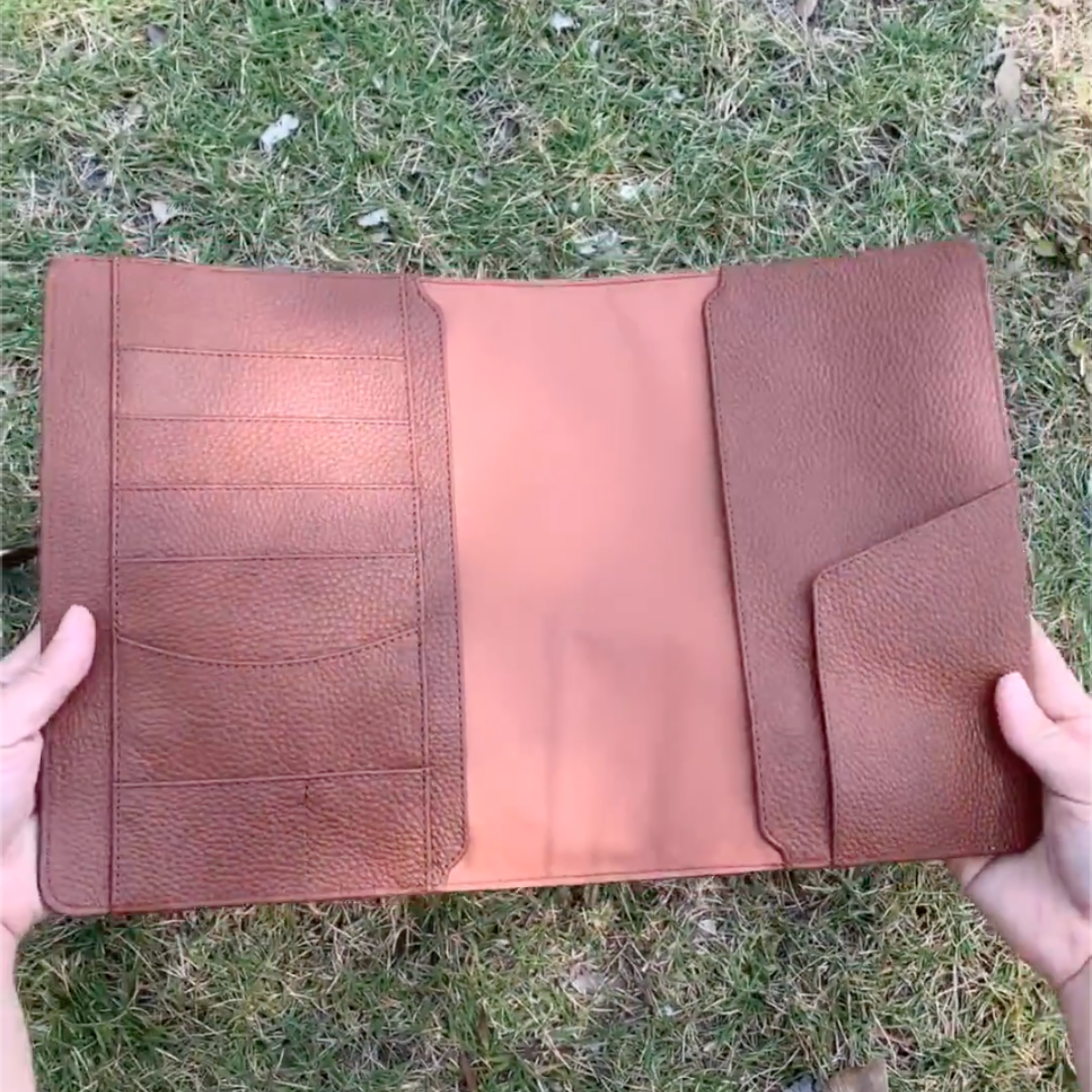 A5 Organizer aus Vollnarbenleder, Reisetagebuch, Skizzenbuch, Aktenordner mit individueller Gravur