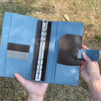 Organizer A5 aus Vollnarbenleder/PU, nachfüllbarer 6-Ring-Kalender, Reisetagebuch, Skizzenbuch mit 20 Ringen und individueller Gravur