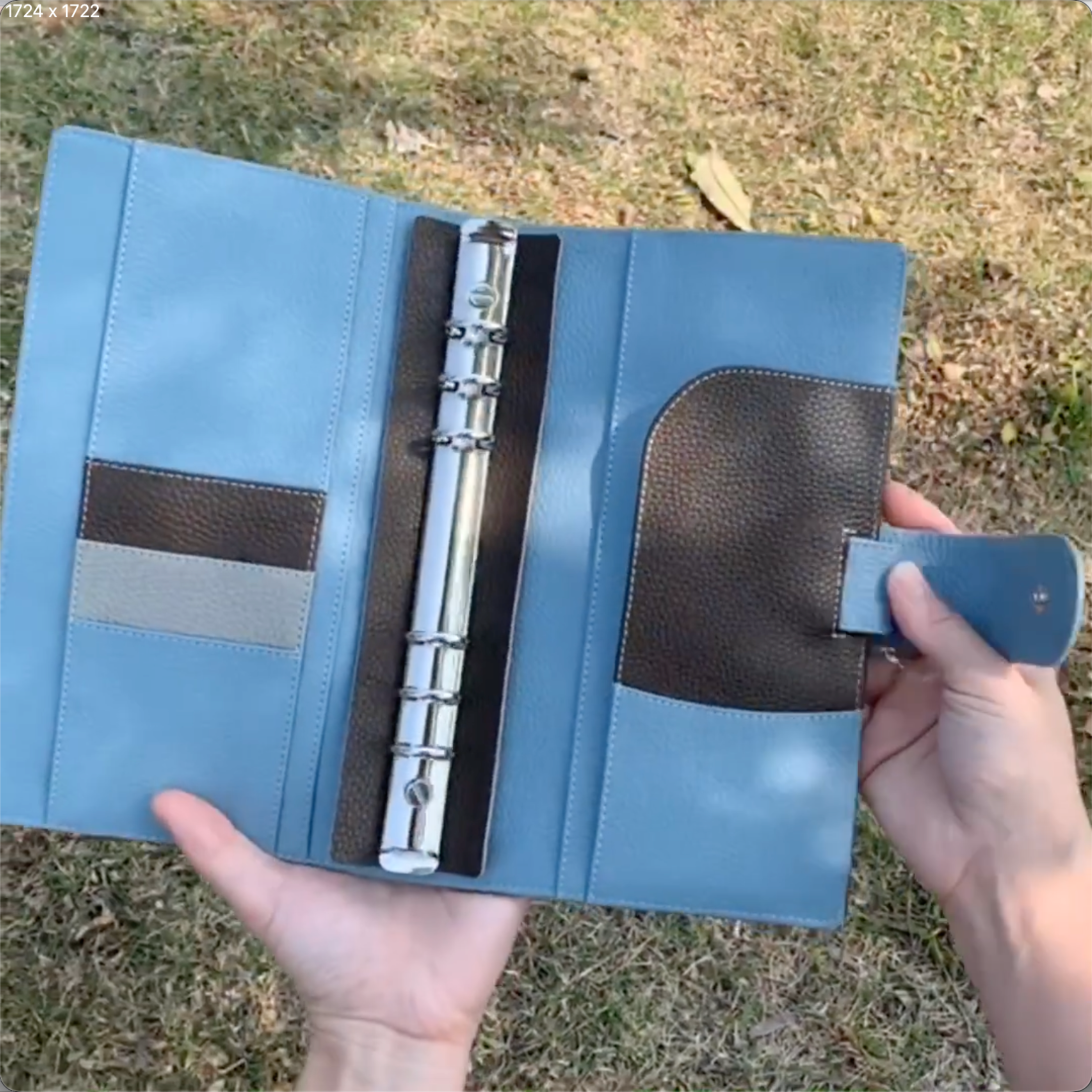 Organizer A5 aus Vollnarbenleder/PU, nachfüllbarer 6-Ring-Kalender, Reisetagebuch, Skizzenbuch mit 20 Ringen und individueller Gravur