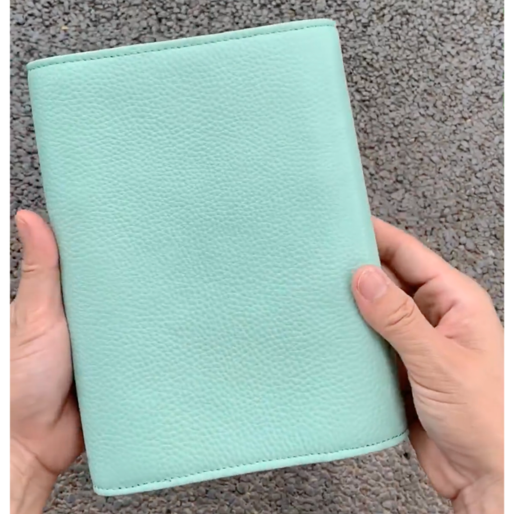Full Grain Leather Trifold Planner A6 Personal 6Ring Refillable Binder Travelers Journal Sketchbook with Custom Engraving