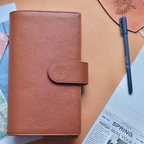 Organizer A5 aus Vollnarbenleder/PU, nachfüllbarer 6-Ring-Kalender, Reisetagebuch, Skizzenbuch mit 20 Ringen und individueller Gravur