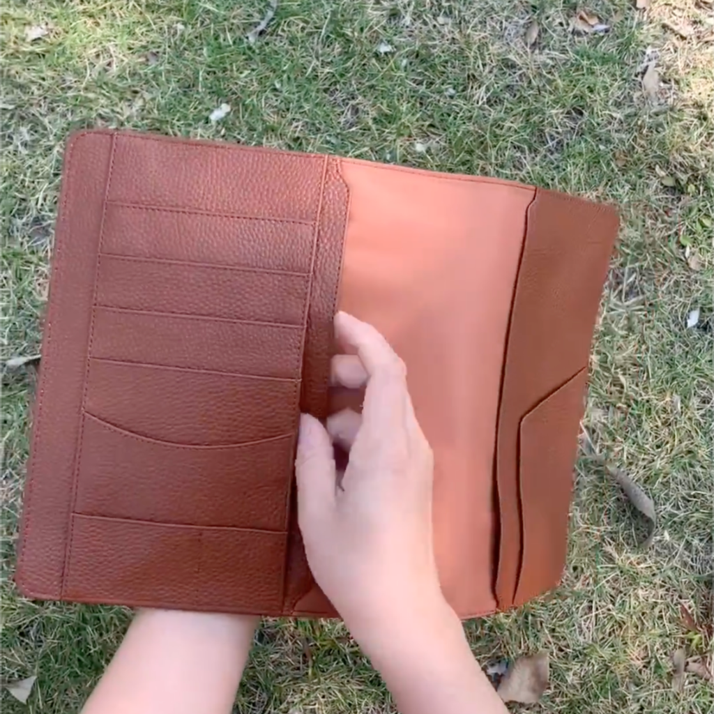 A5 Organizer aus Vollnarbenleder, Reisetagebuch, Skizzenbuch, Aktenordner mit individueller Gravur