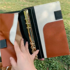 Organizer A5 aus Vollnarbenleder/PU, nachfüllbarer 6-Ring-Kalender, Reisetagebuch, Skizzenbuch mit 20 Ringen und individueller Gravur