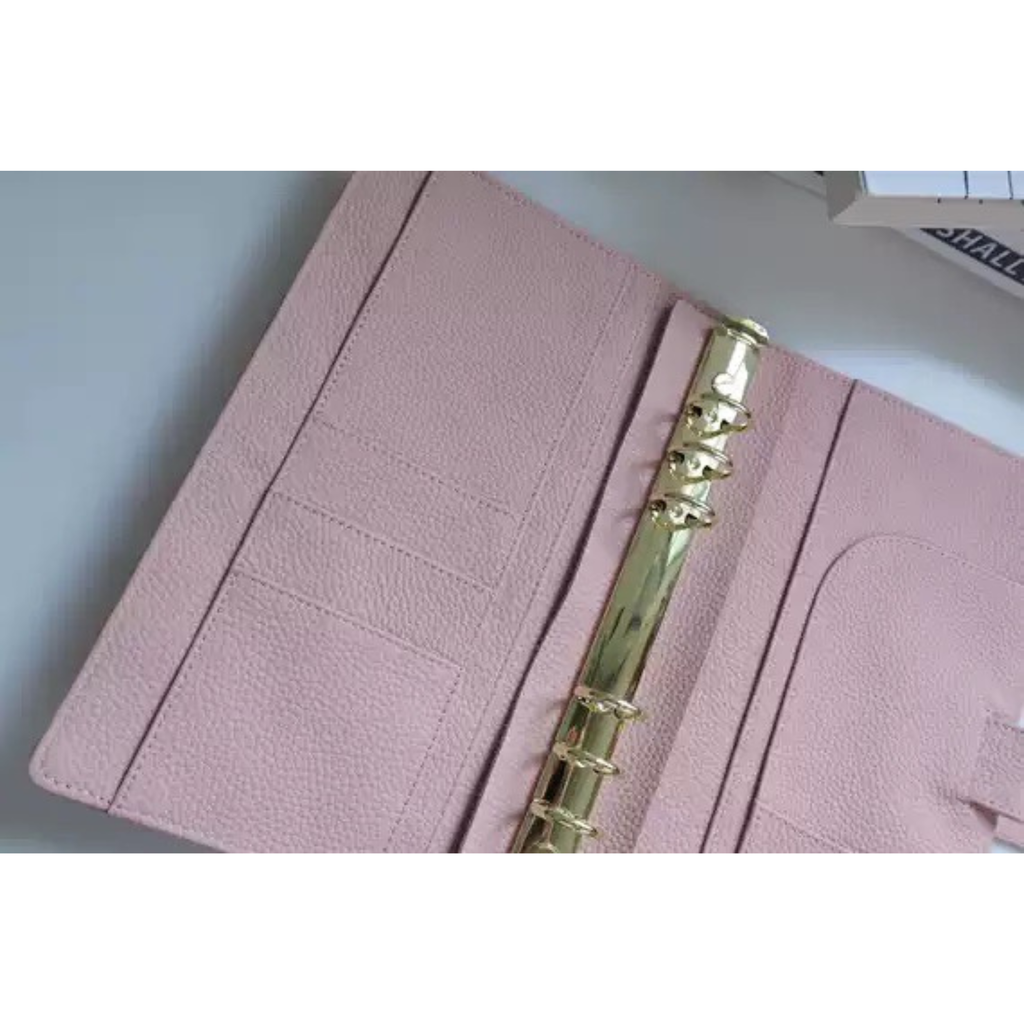 Organizer A5 aus Vollnarbenleder/PU, nachfüllbarer 6-Ring-Kalender, Reisetagebuch, Skizzenbuch mit 20 Ringen und individueller Gravur