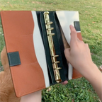 Organizer A5 aus Vollnarbenleder/PU, nachfüllbarer 6-Ring-Kalender, Reisetagebuch, Skizzenbuch mit 20 Ringen und individueller Gravur