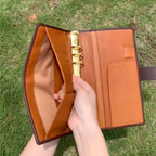 Notizbuch aus Vollnarbenleder A5s/puo mit 6 Ringen, nachfüllbarer Organizer, Reisetagebuch, Skizzenbuch mit individueller Gravur