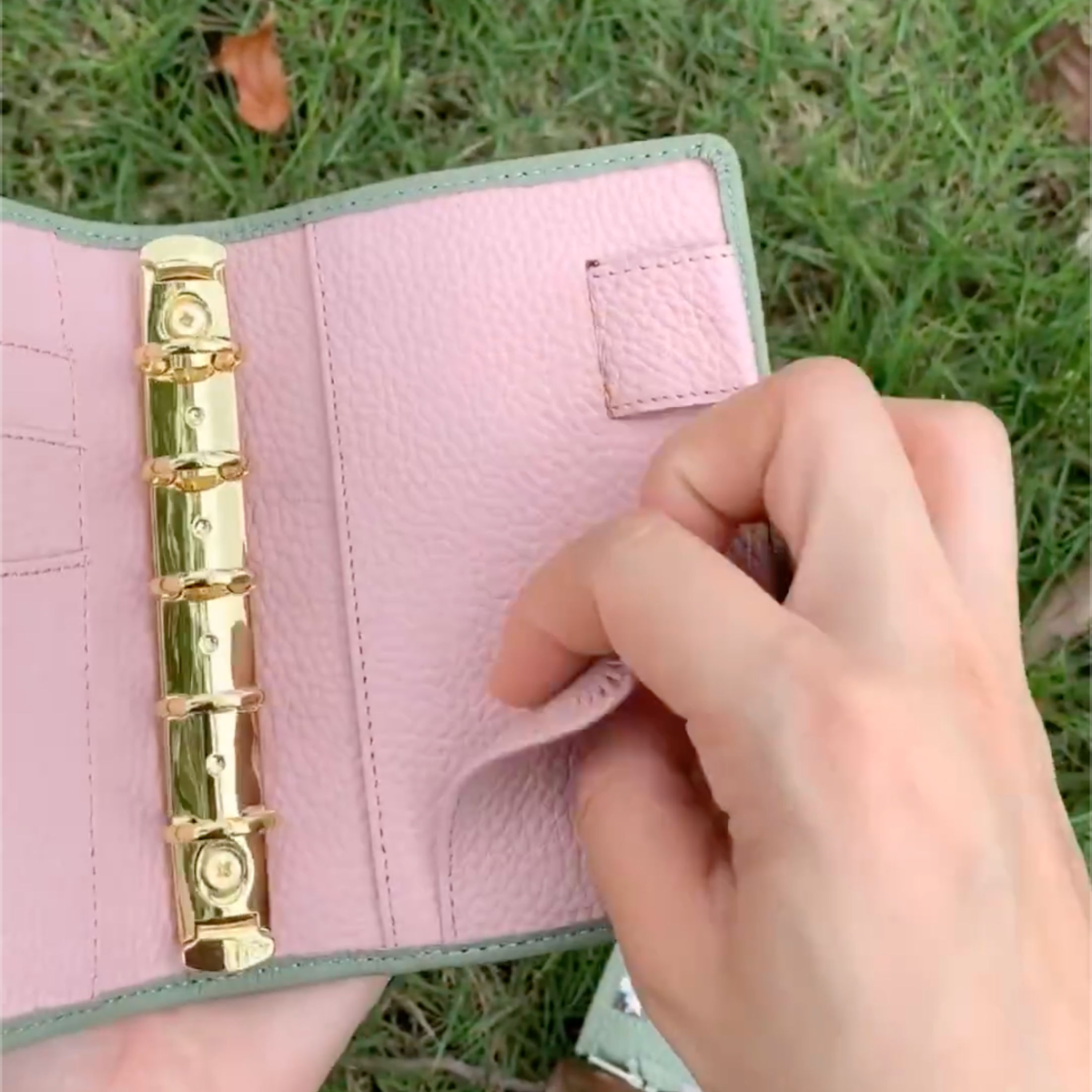 Organiseur A7 en cuir pleine fleur, rechargeable, 6 anneaux, carnet de voyage, carnet de croquis avec gravure personnalisée
