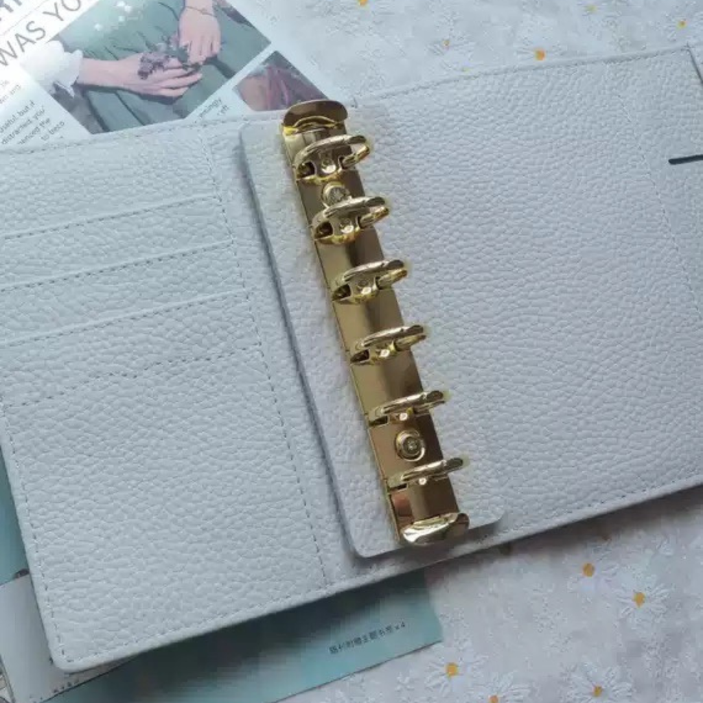 Organiseur de poche A7 en cuir pleine fleur, porte-cartes triple, classeur rechargeable 6 anneaux, carnet de voyage, carnet de croquis avec gravure personnalisée