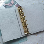 Organiseur de poche A7 en cuir pleine fleur, porte-cartes triple, classeur rechargeable 6 anneaux, carnet de voyage, carnet de croquis avec gravure personnalisée