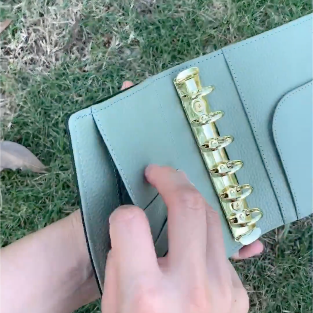 Vollnarbenleder A7 Planer 6-Ring nachfüllbarer Organizer Reisetagebuch Skizzenbuch mit individueller Gravur