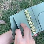 Vollnarbenleder A7 Planer 6-Ring nachfüllbarer Organizer Reisetagebuch Skizzenbuch mit individueller Gravur