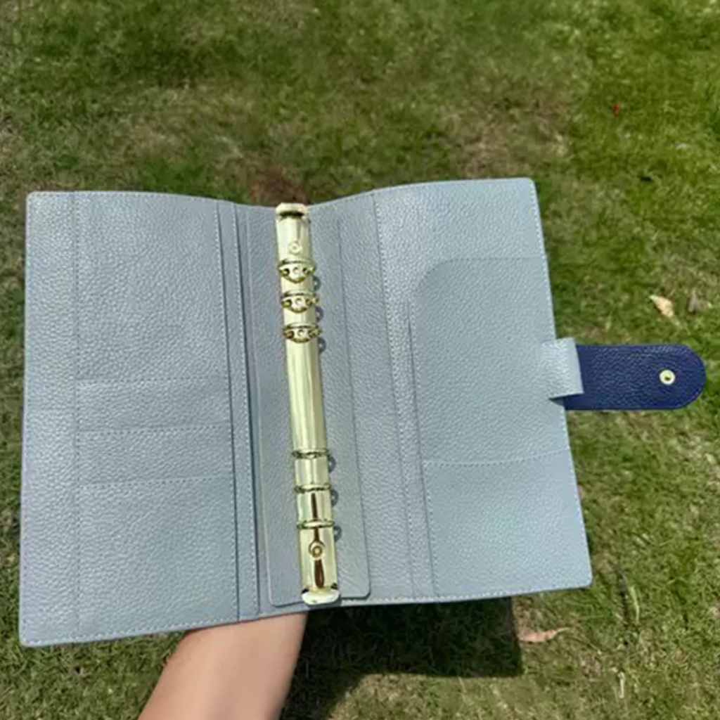 Organizer A5 aus Vollnarbenleder/PU, nachfüllbarer 6-Ring-Kalender, Reisetagebuch, Skizzenbuch mit 20 Ringen und individueller Gravur