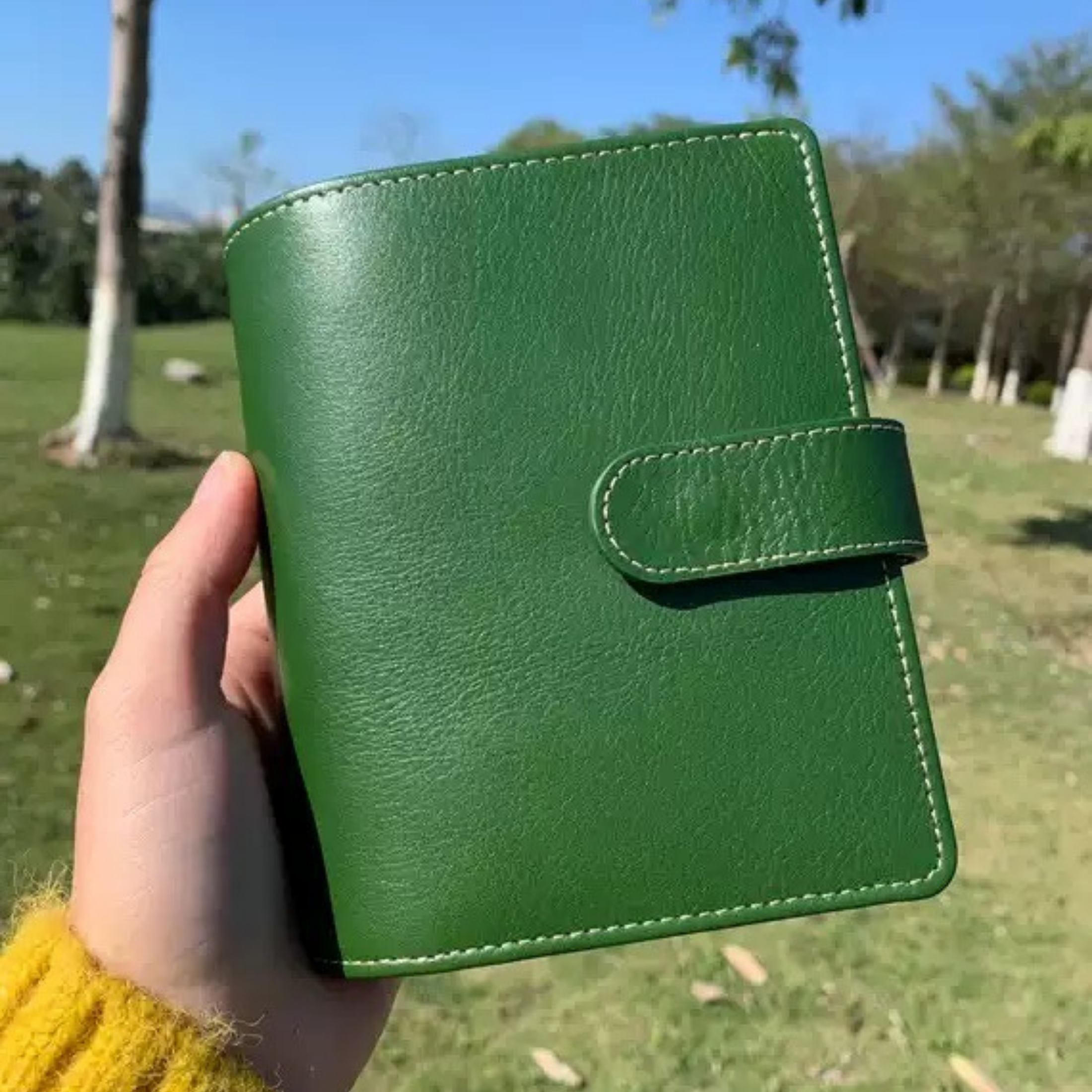 Reliure en cuir pleine fleur A7, mini agenda rechargeable 6 anneaux, carnet de voyage, carnet de croquis avec gravure personnalisée