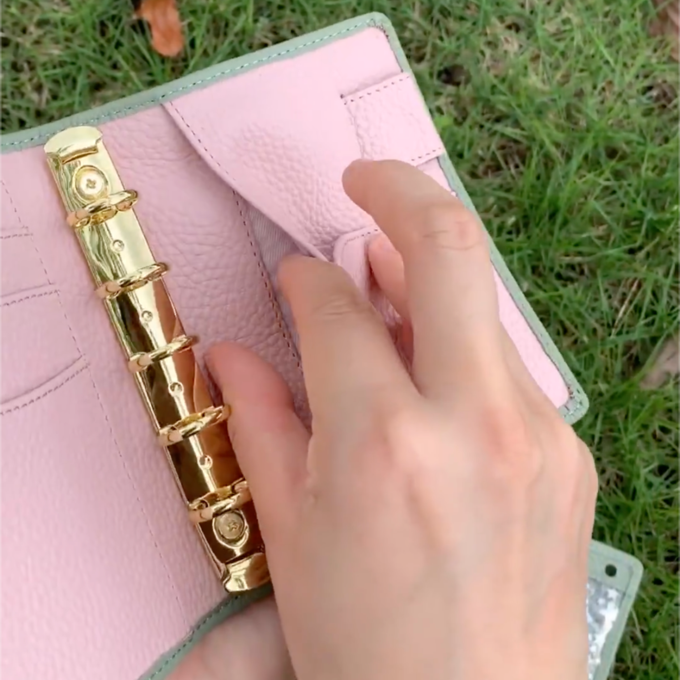 Organiseur A7 en cuir pleine fleur, rechargeable, 6 anneaux, carnet de voyage, carnet de croquis avec gravure personnalisée