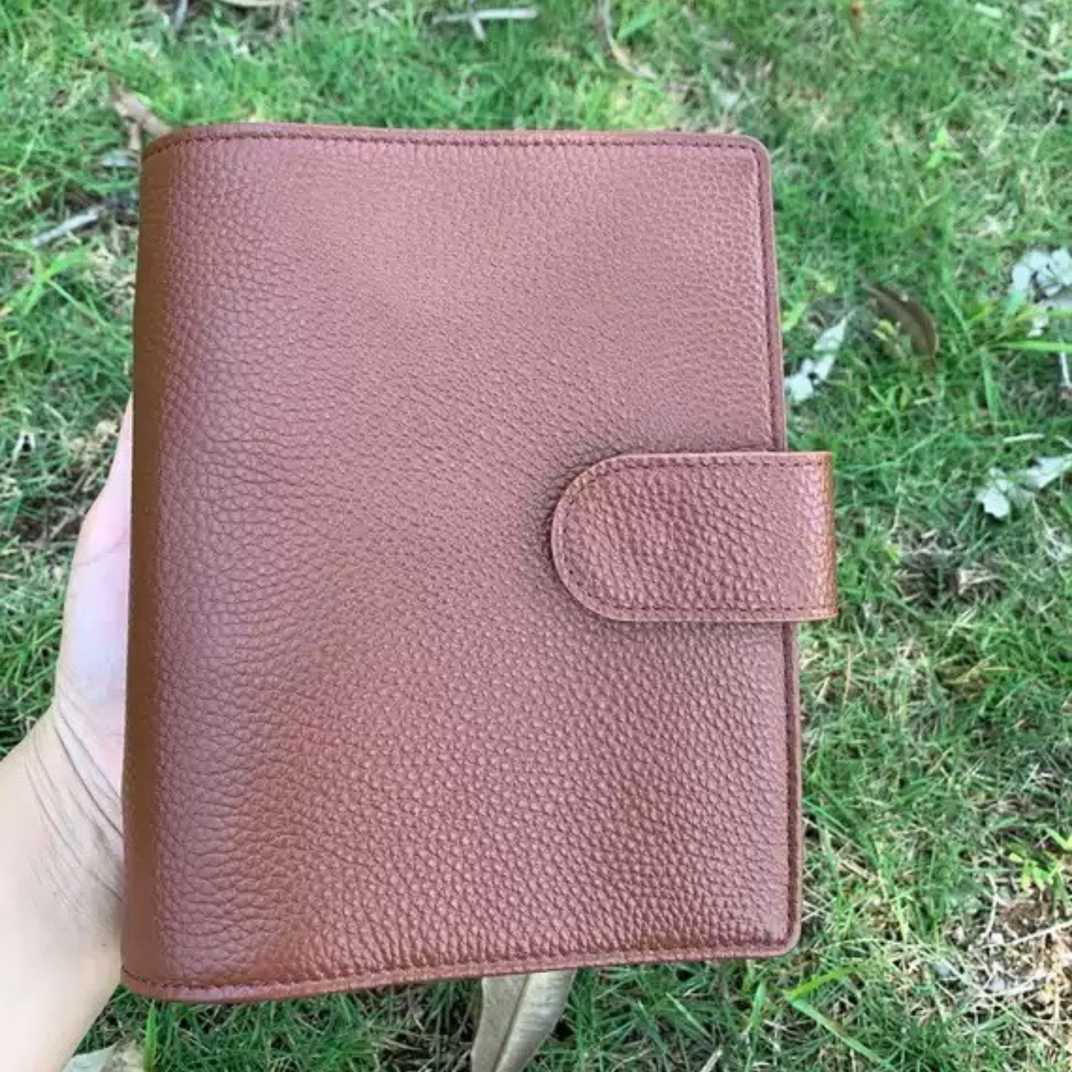 Reliure en cuir pleine fleur A6, organiseur 6 anneaux rechargeable, carnet de voyage, carnet de croquis avec gravure personnalisée