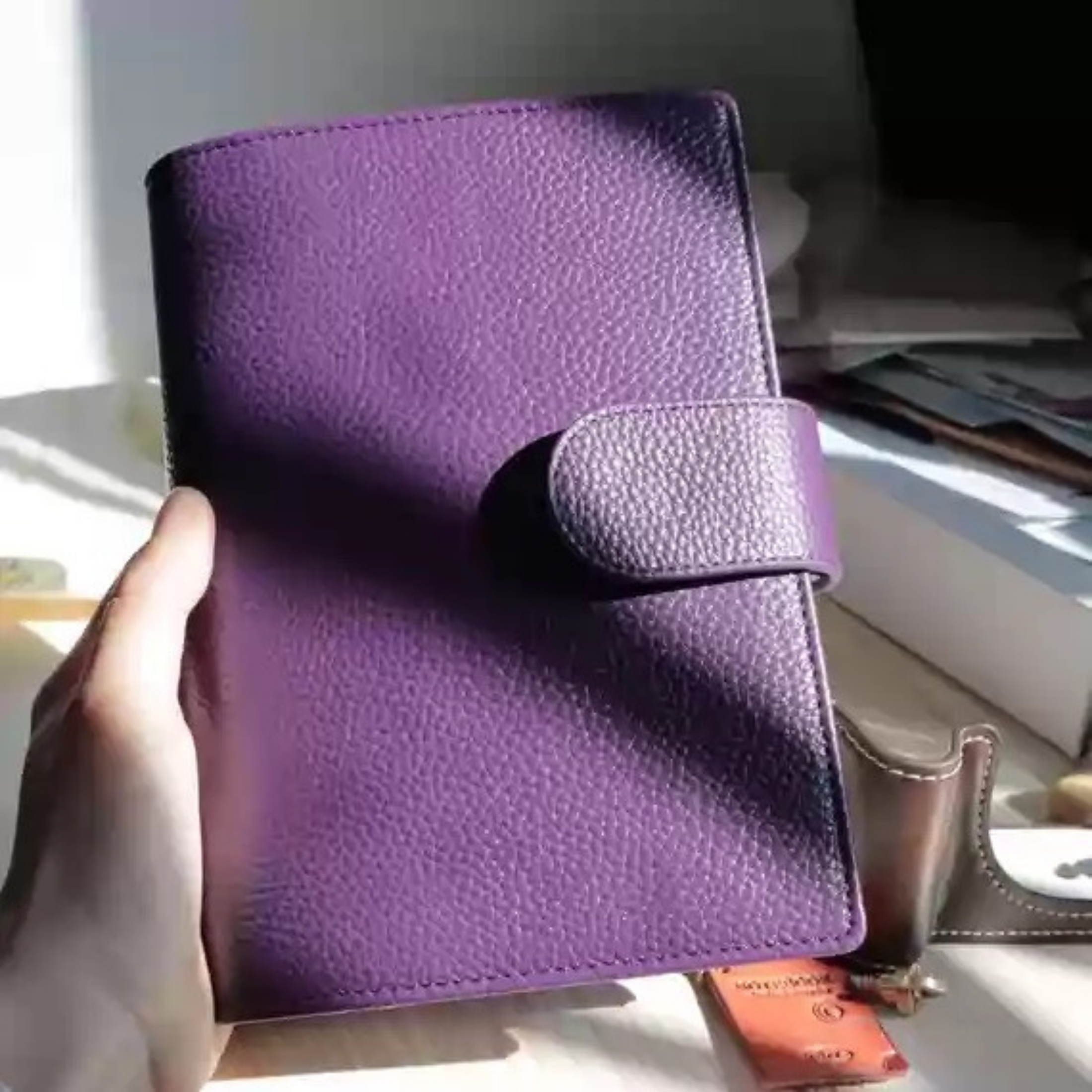 Organiseur en cuir pleine fleur A6 personnel, classeur rechargeable 6 anneaux, carnet de voyage/croquis avec gravure personnalisée