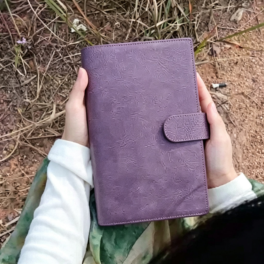 Notizbuch aus Vollnarbenleder A5s/puo mit 6 Ringen, nachfüllbarer Organizer, Reisetagebuch, Skizzenbuch mit individueller Gravur