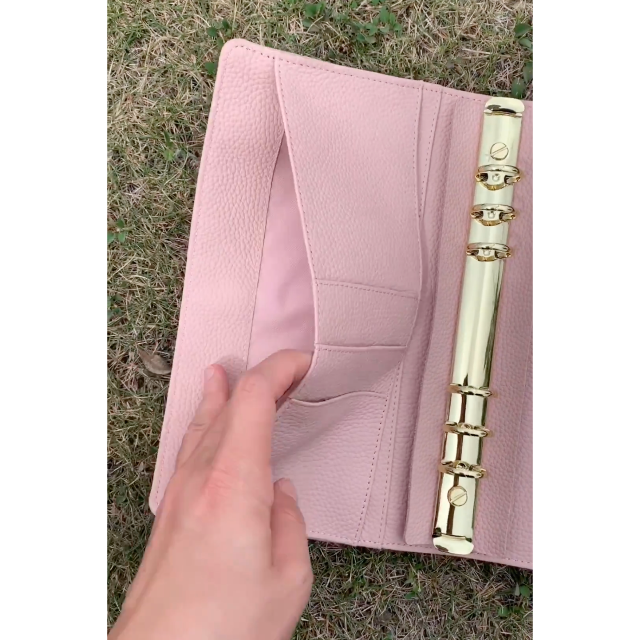 Organizer A5 aus Vollnarbenleder/PU, nachfüllbarer 6-Ring-Kalender, Reisetagebuch, Skizzenbuch mit 20 Ringen und individueller Gravur