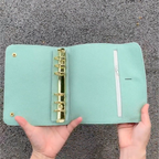 Full Grain Leather Trifold Planner A6 Personal 6Ring Refillable Binder Travelers Journal Sketchbook with Custom Engraving