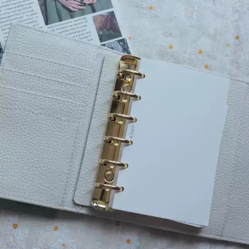 Organiseur de poche A7 en cuir pleine fleur, porte-cartes triple, classeur rechargeable 6 anneaux, carnet de voyage, carnet de croquis avec gravure personnalisée