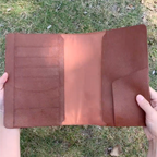 A5 Organizer aus Vollnarbenleder, Reisetagebuch, Skizzenbuch, Aktenordner mit individueller Gravur