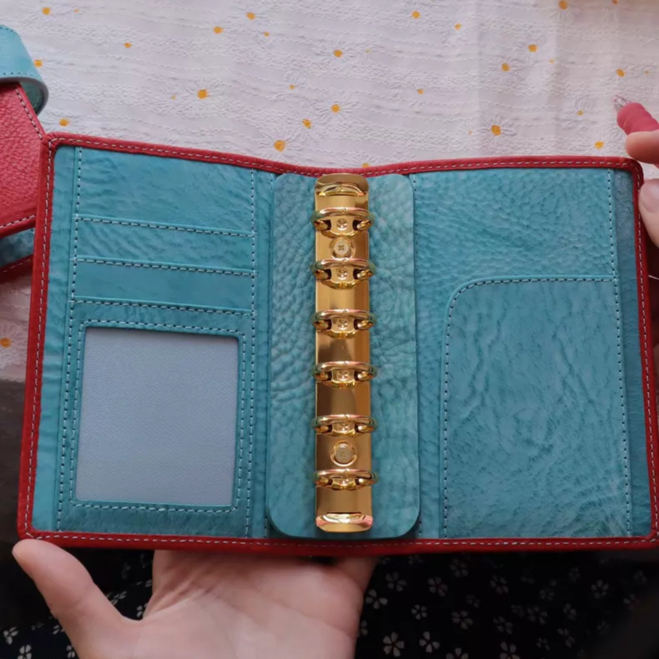 Organiseur A7 en cuir pleine fleur, carnet de voyage rechargeable 6 anneaux avec gravure personnalisée