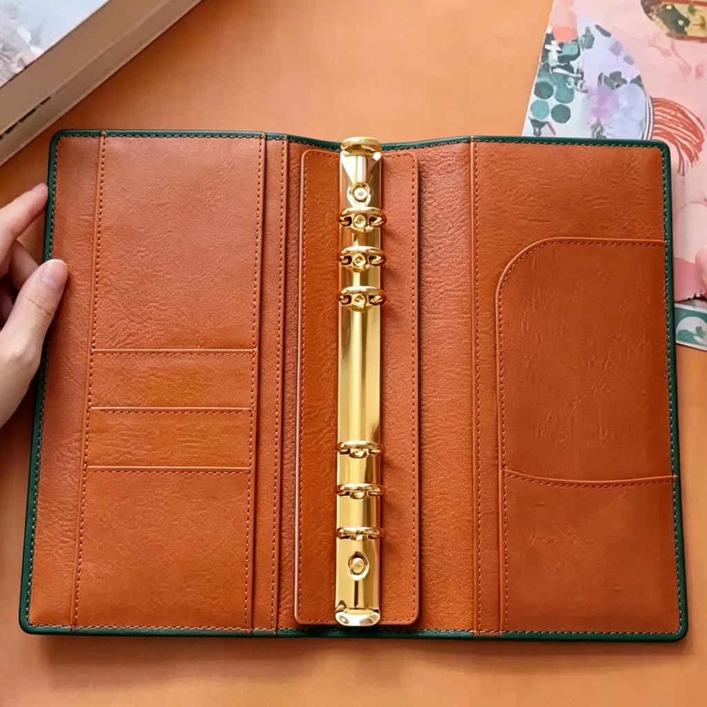 Organiseur A5 en cuir pleine fleur/unité centrale, classeur rechargeable à 6 anneaux, carnet de voyage, carnet de croquis à 20 anneaux avec gravure personnalisée
