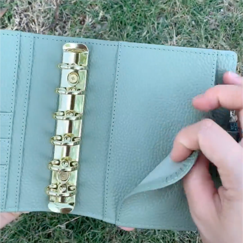 Vollnarbenleder A7 Planer 6-Ring nachfüllbarer Organizer Reisetagebuch Skizzenbuch mit individueller Gravur