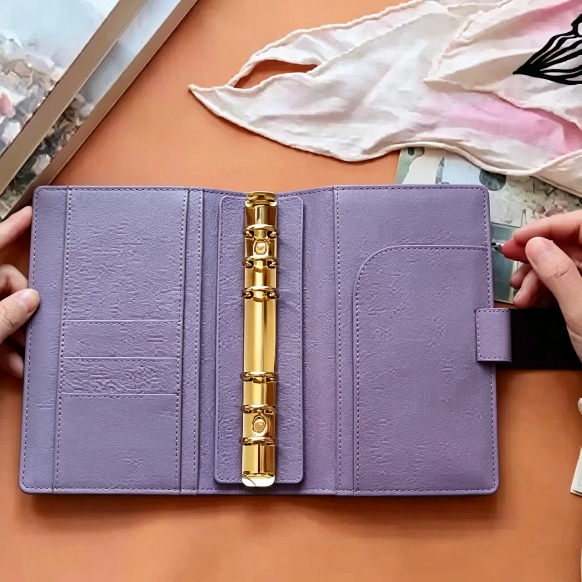 Organiseur en cuir pleine fleur A6 personnel, classeur rechargeable 6 anneaux, carnet de voyage/croquis avec gravure personnalisée