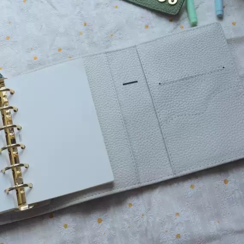 Organiseur de poche A7 en cuir pleine fleur, porte-cartes triple, classeur rechargeable 6 anneaux, carnet de voyage, carnet de croquis avec gravure personnalisée