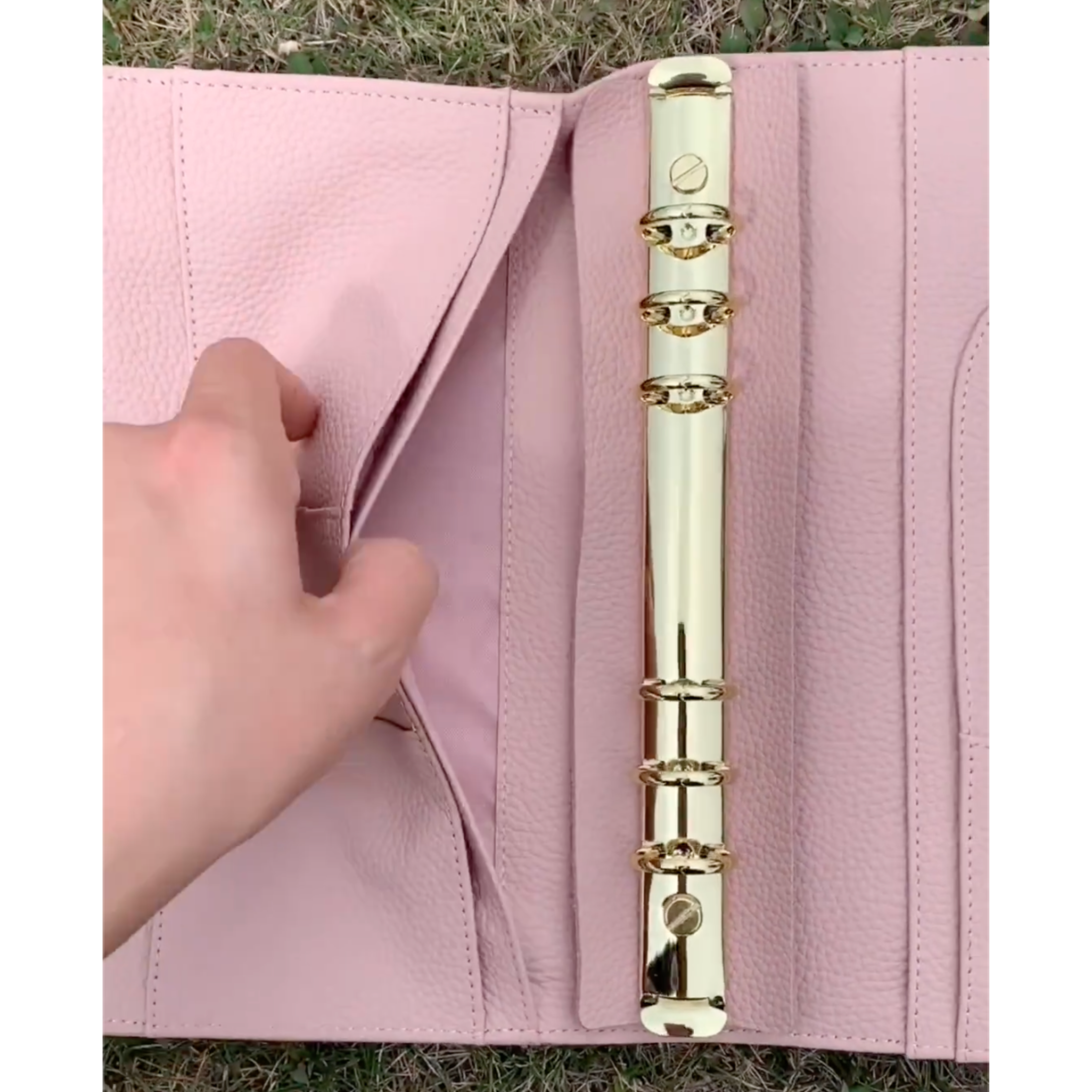 Organizer A5 aus Vollnarbenleder/PU, nachfüllbarer 6-Ring-Kalender, Reisetagebuch, Skizzenbuch mit 20 Ringen und individueller Gravur